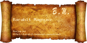 Barabit Magnusz névjegykártya